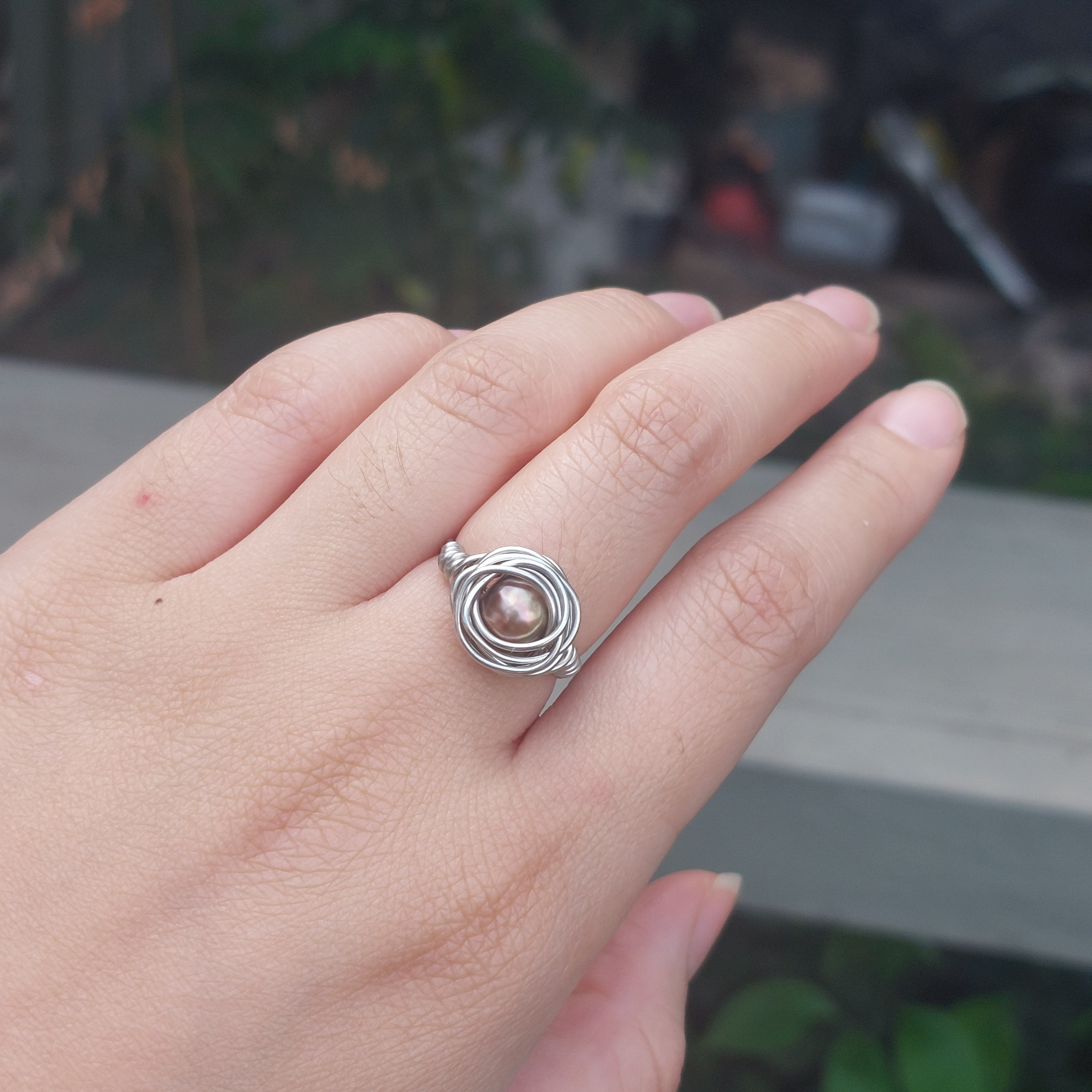 Simple Bead Wire Rings SR002
