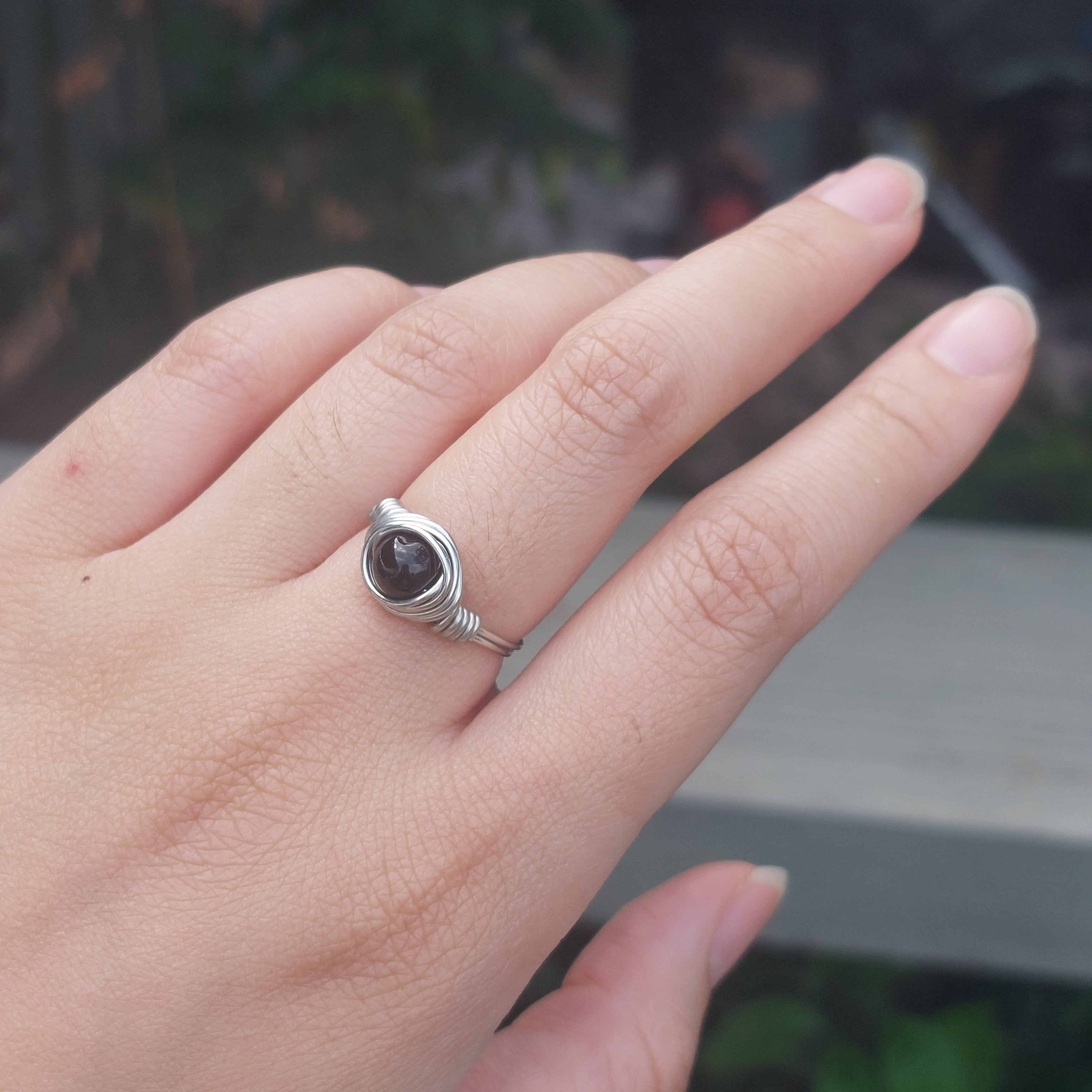 Simple Bead Wire Rings SR004