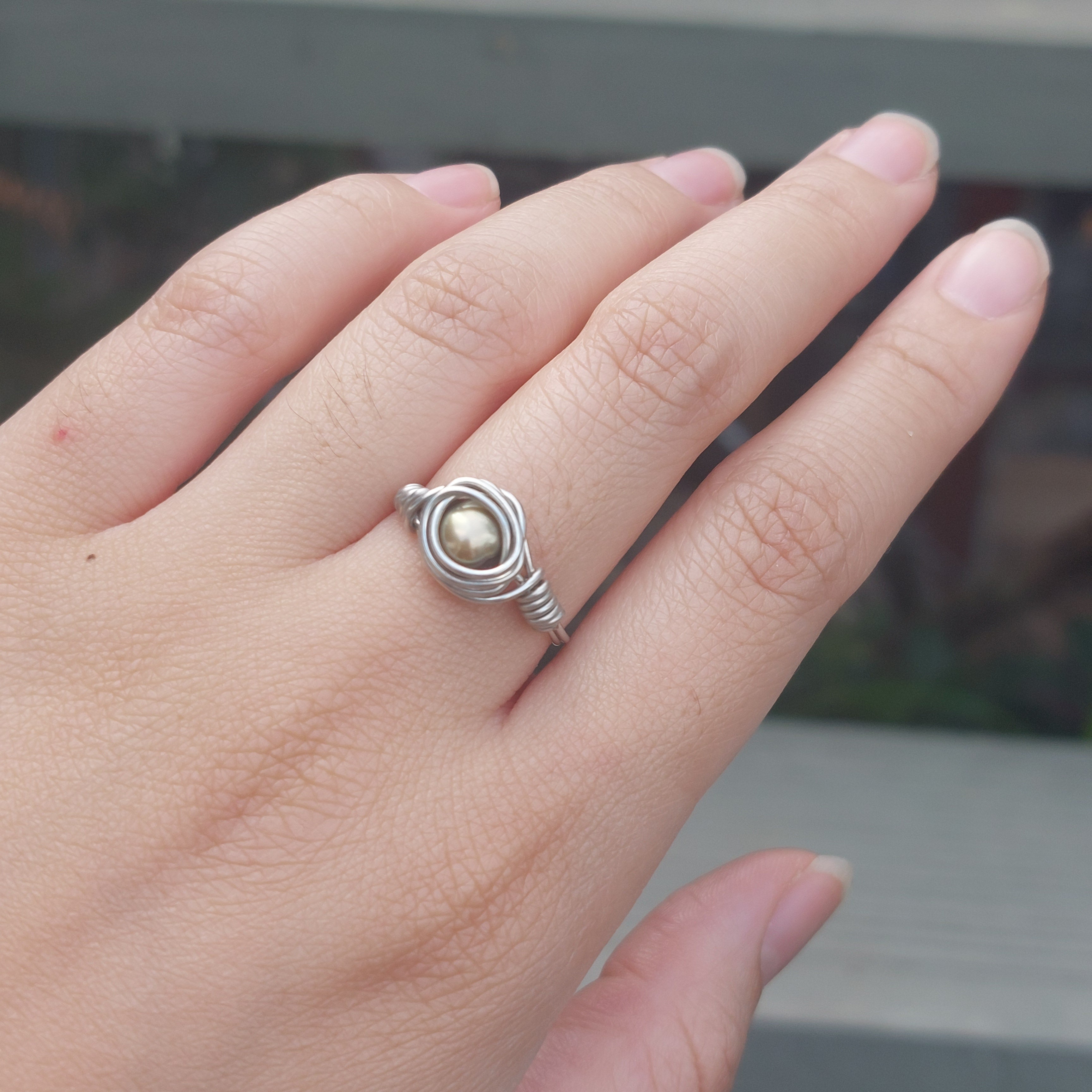 Simple Bead Wire Rings SR025