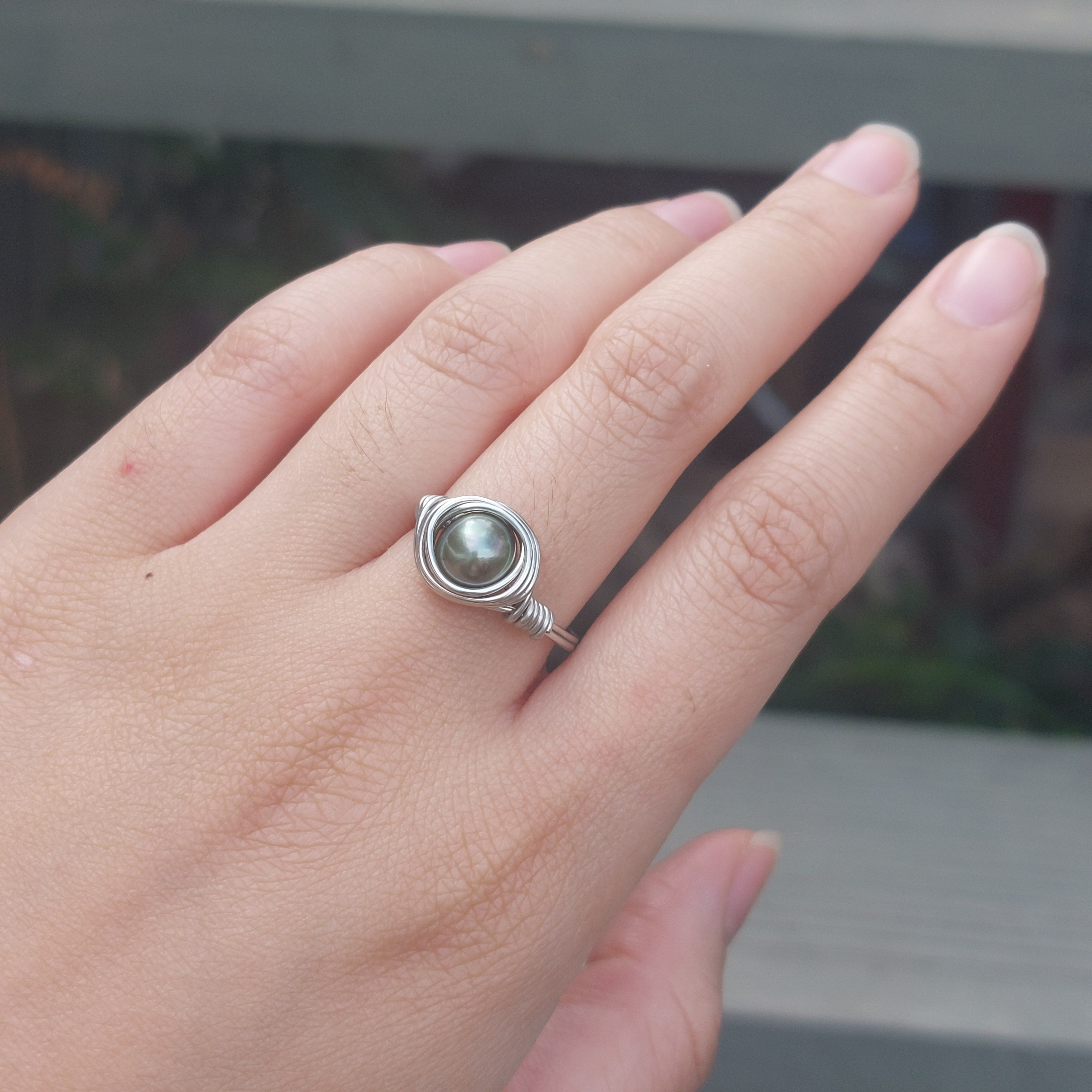 Simple Bead Wire Rings SR007