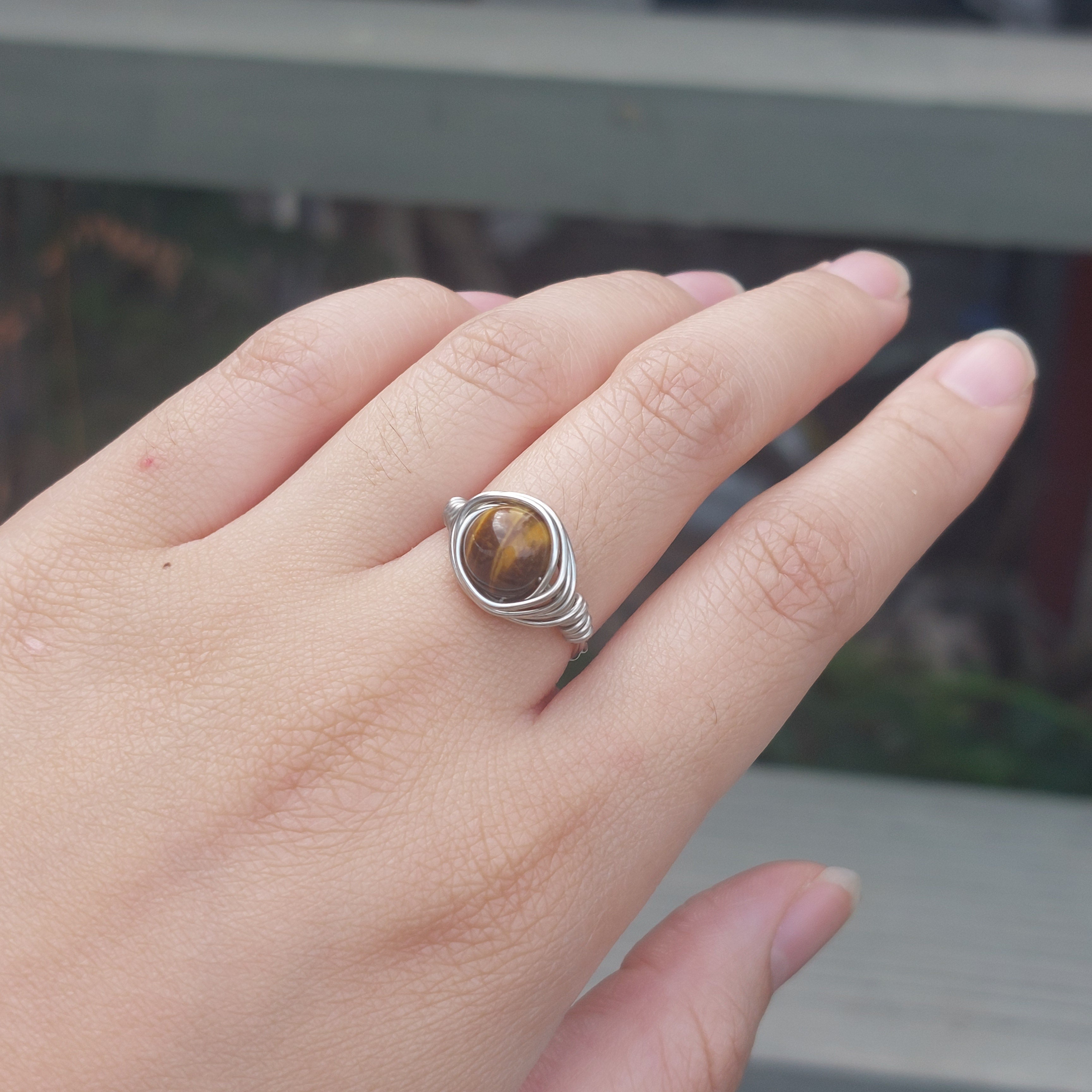 Simple Bead Wire Rings SR008