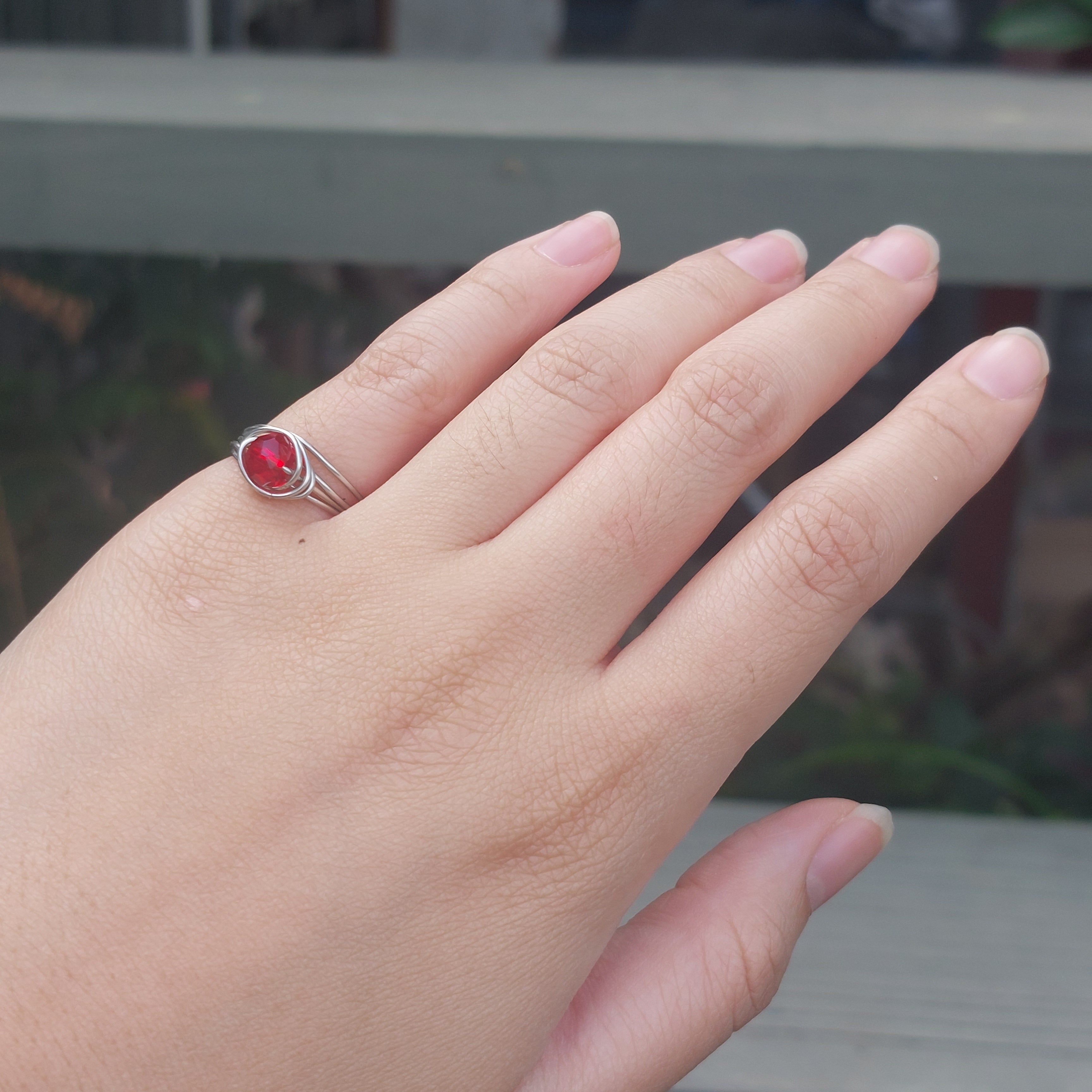 Simple Bead Wire Rings SR011