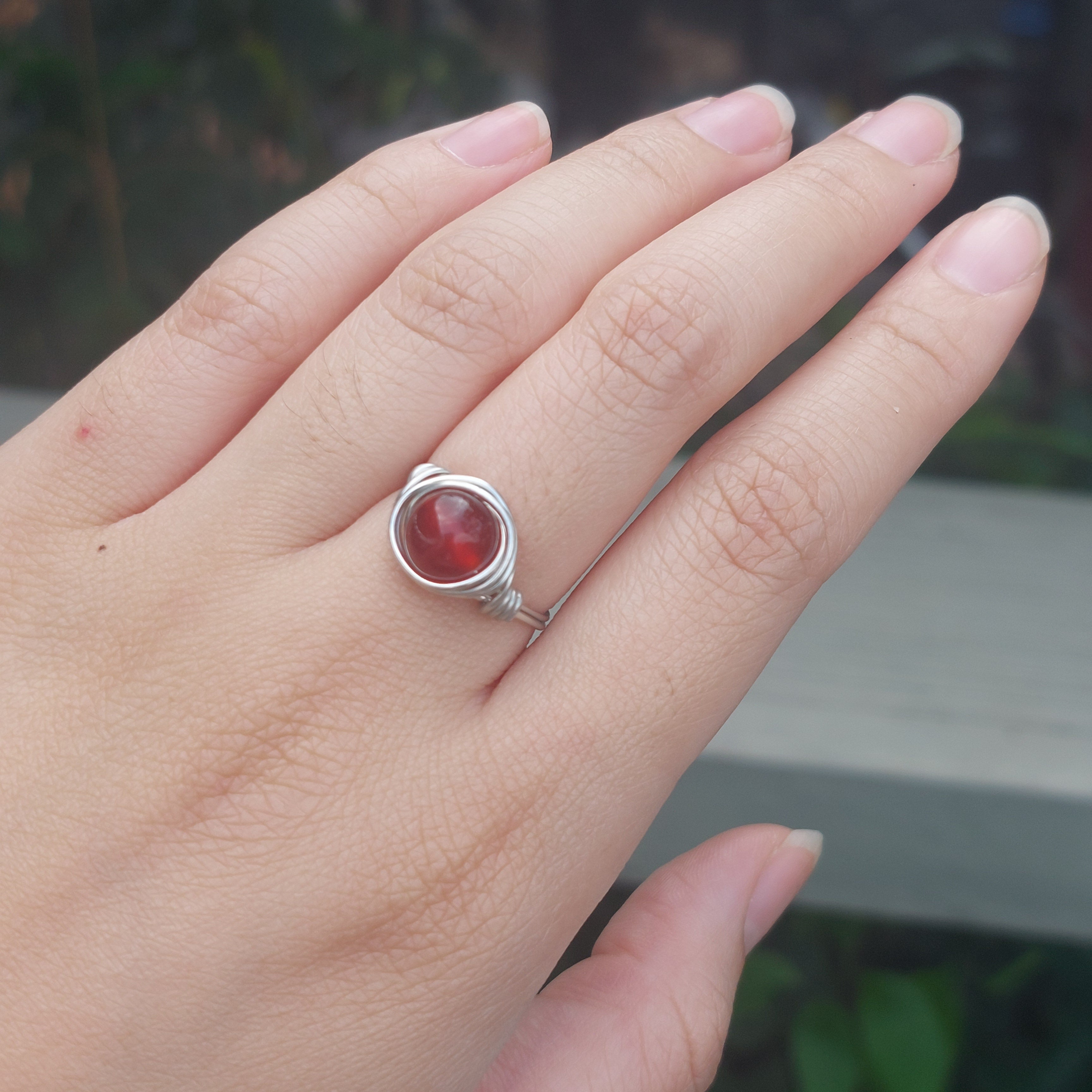 Simple Bead Wire Rings SR026