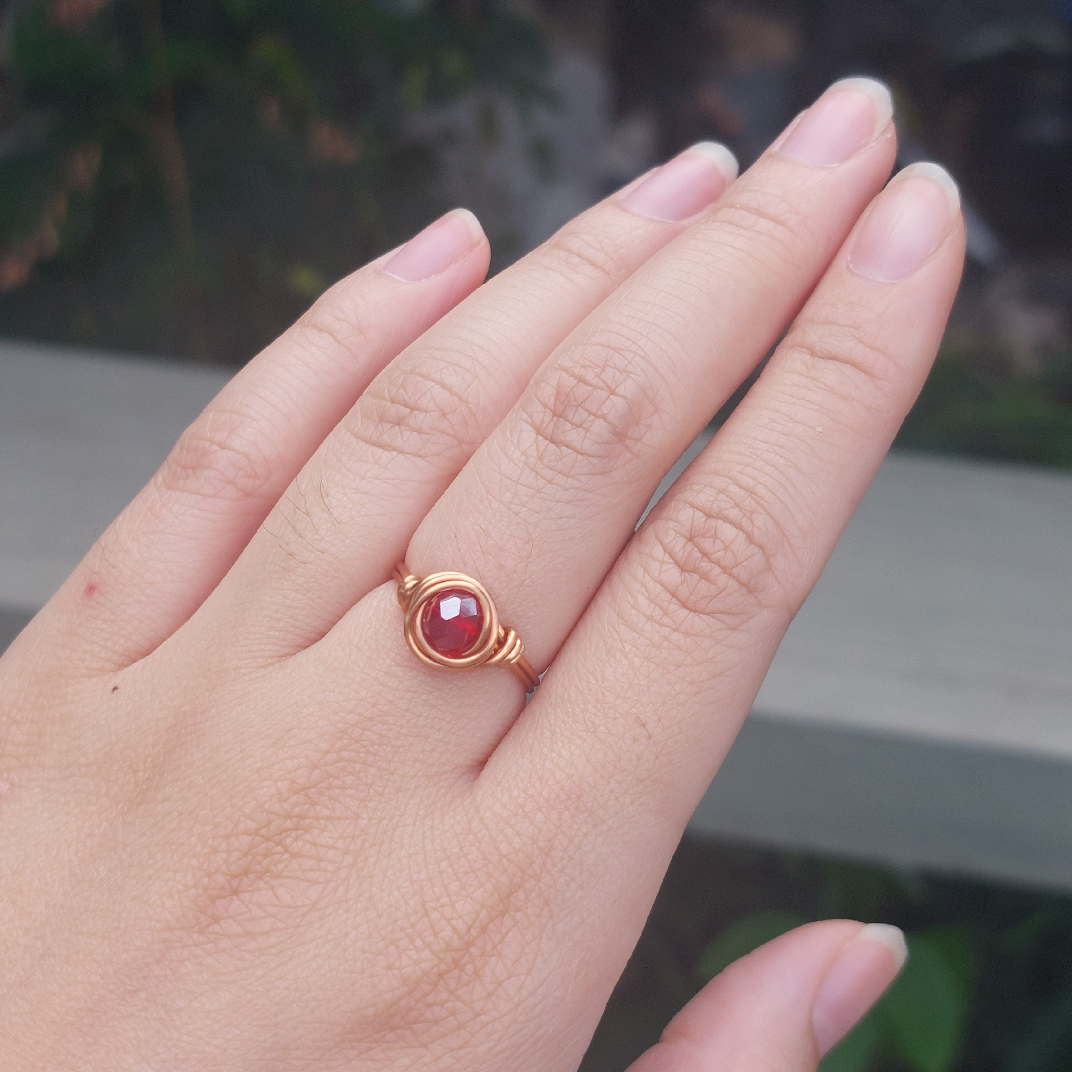 Simple Bead Wire Rings SR027