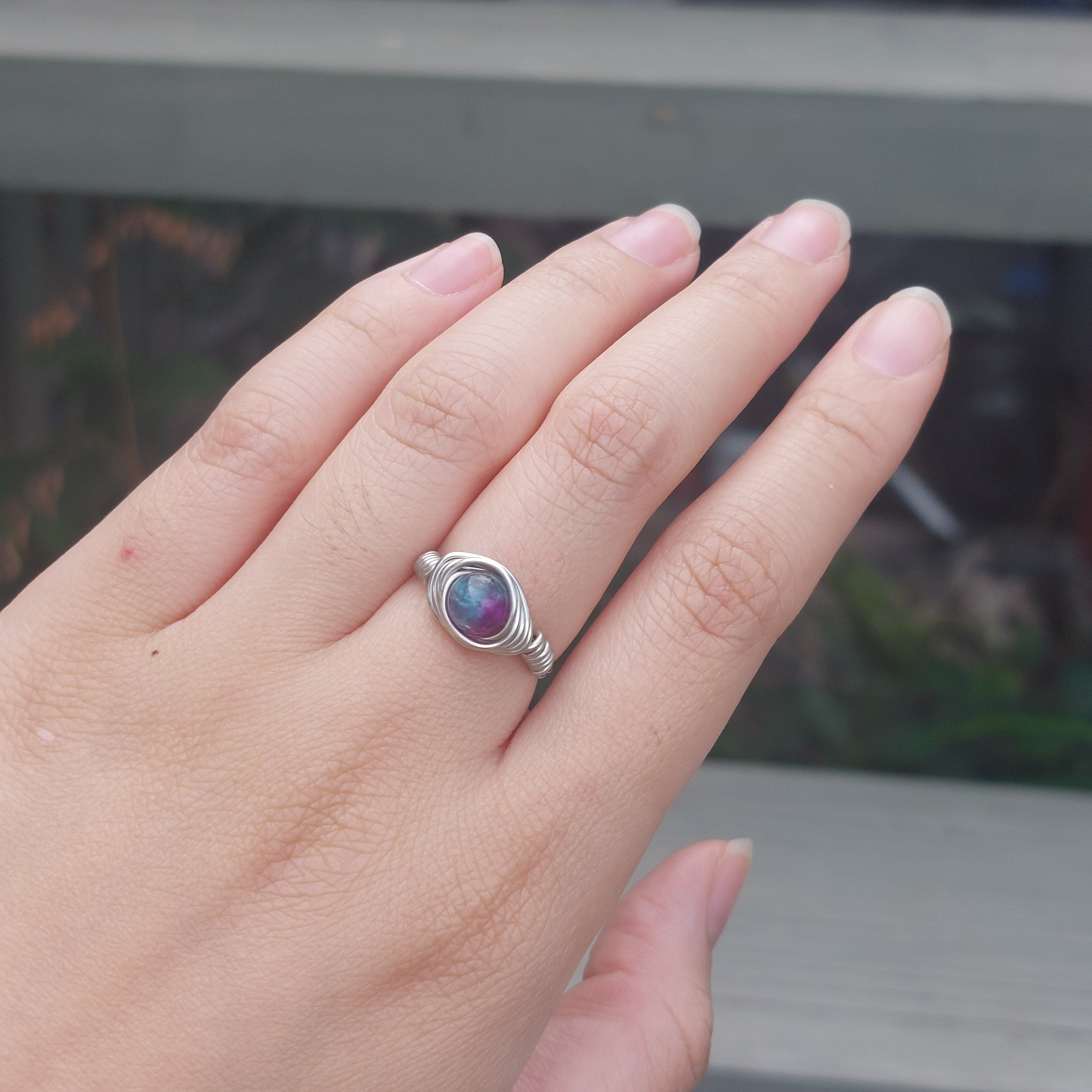 Simple Bead Wire Rings SR017