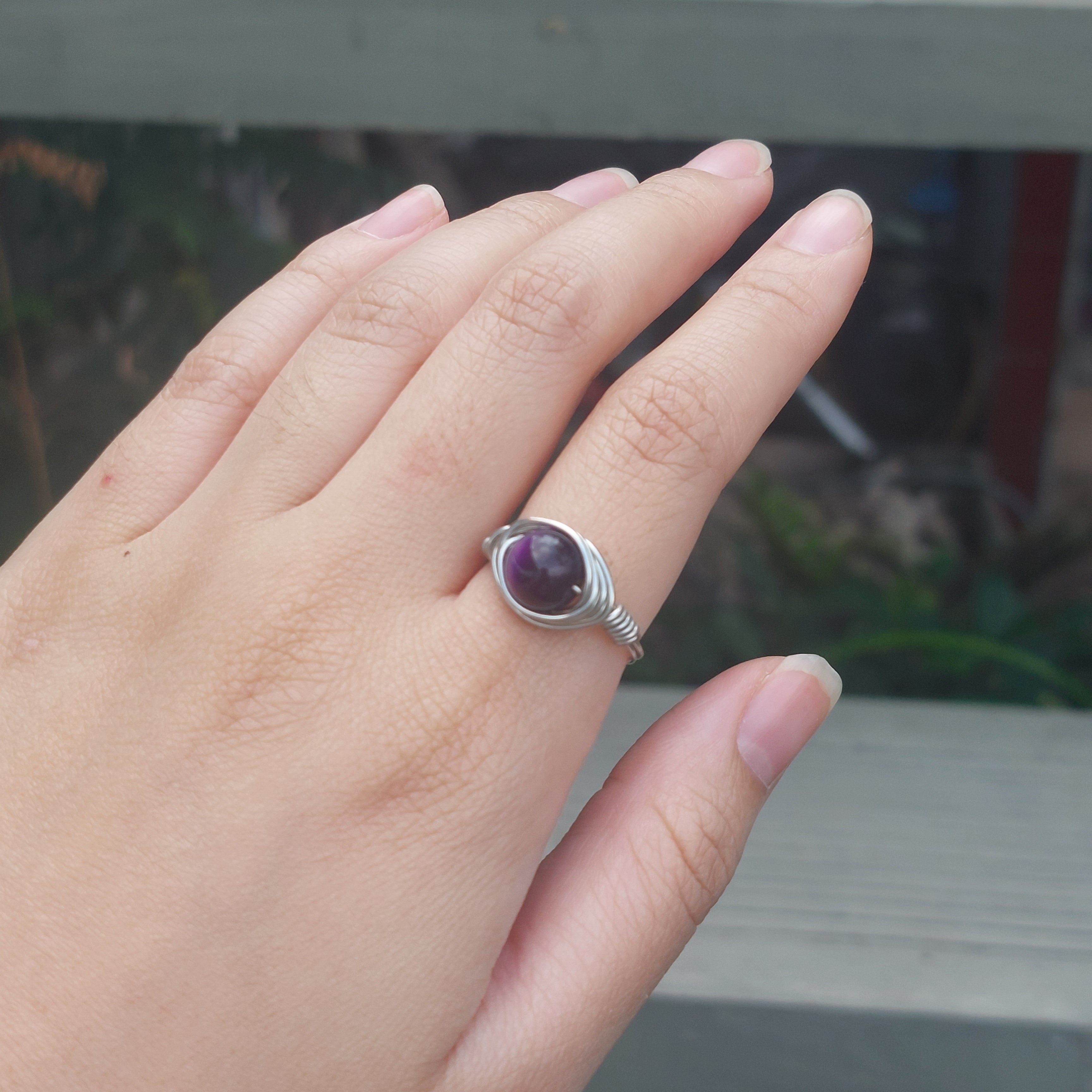 Simple Bead Wire Rings SR018