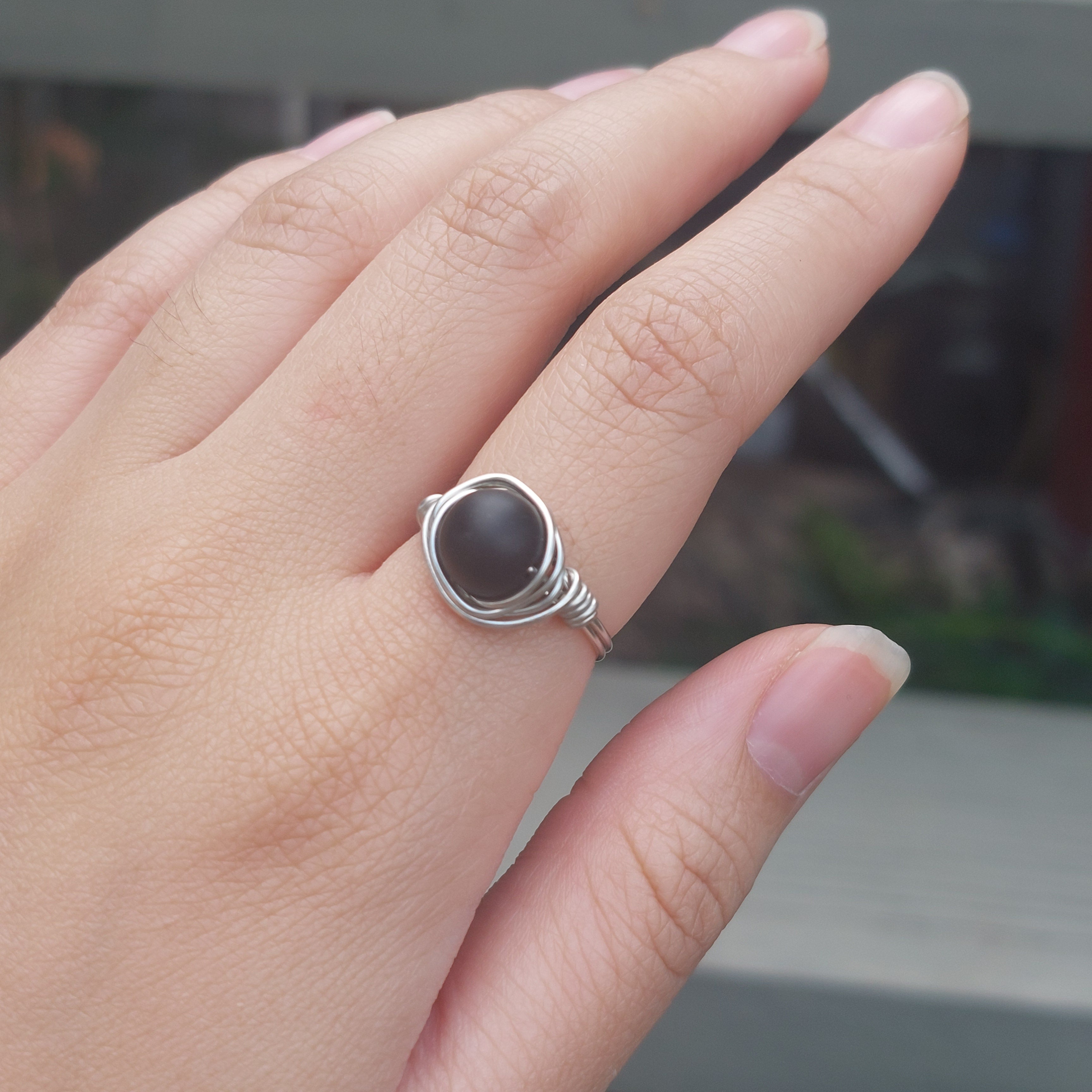 Simple Bead Wire Rings SR029