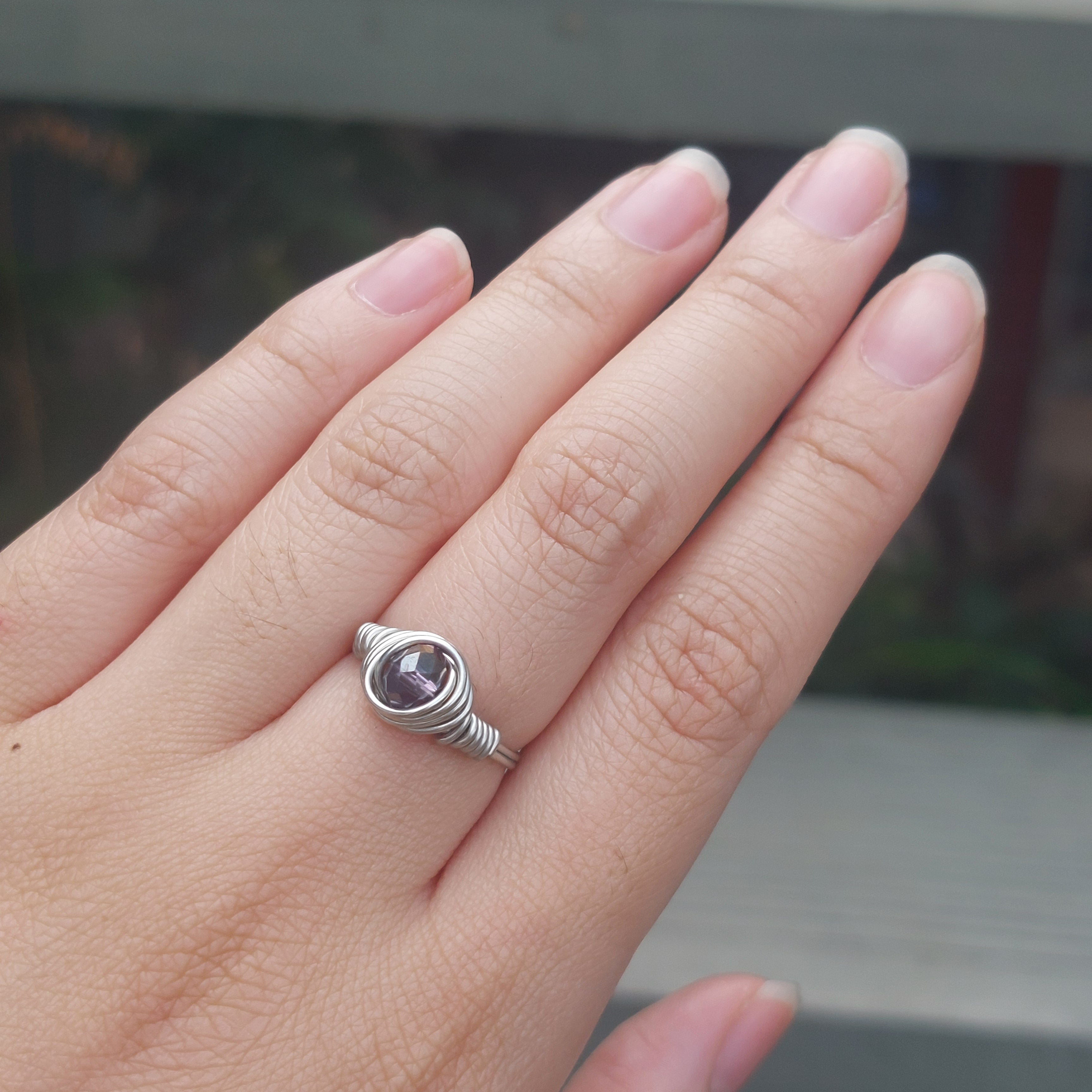 Simple Bead Wire Rings SR023