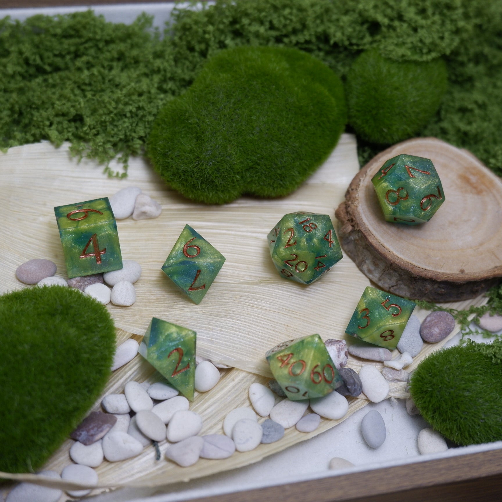 Radiant Grove Artisan Dice Set