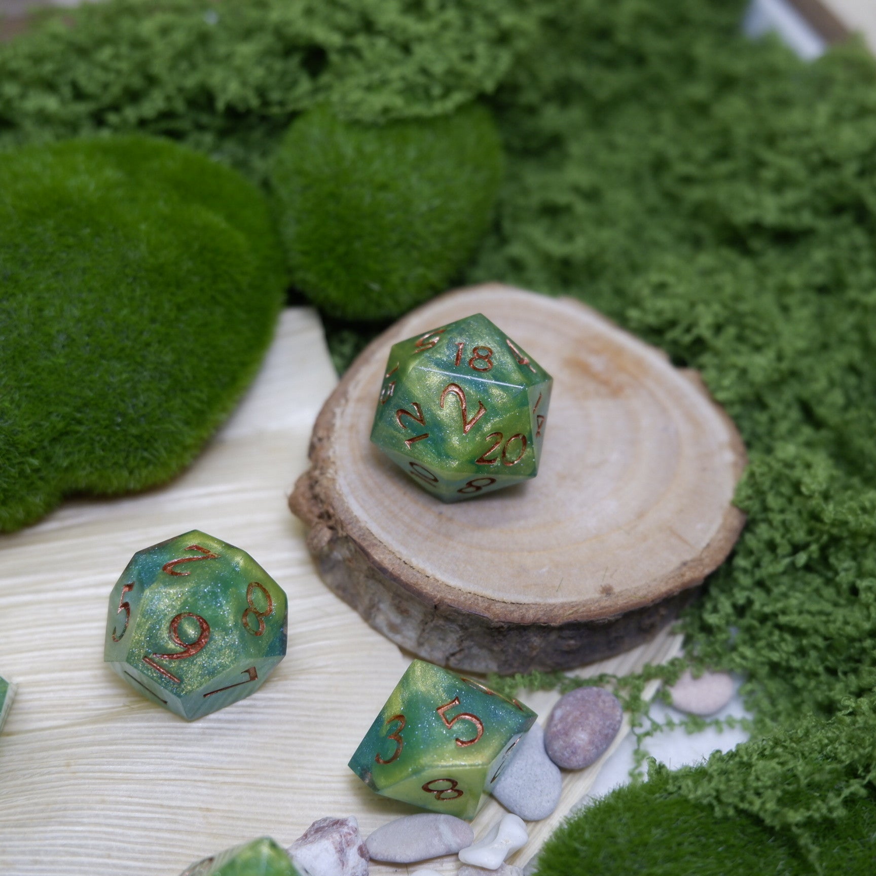 Radiant Grove Artisan Dice Set