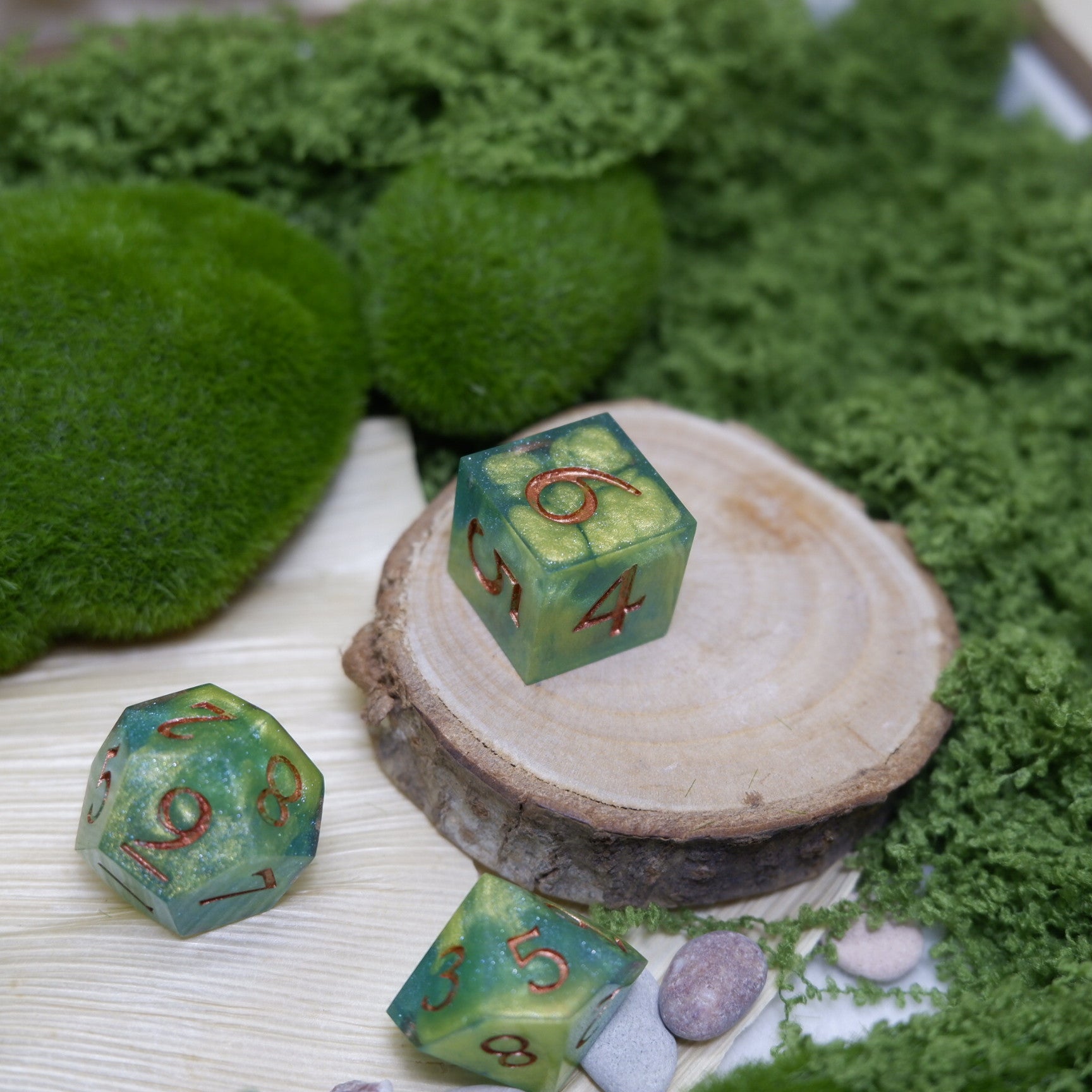 Radiant Grove Artisan Dice Set