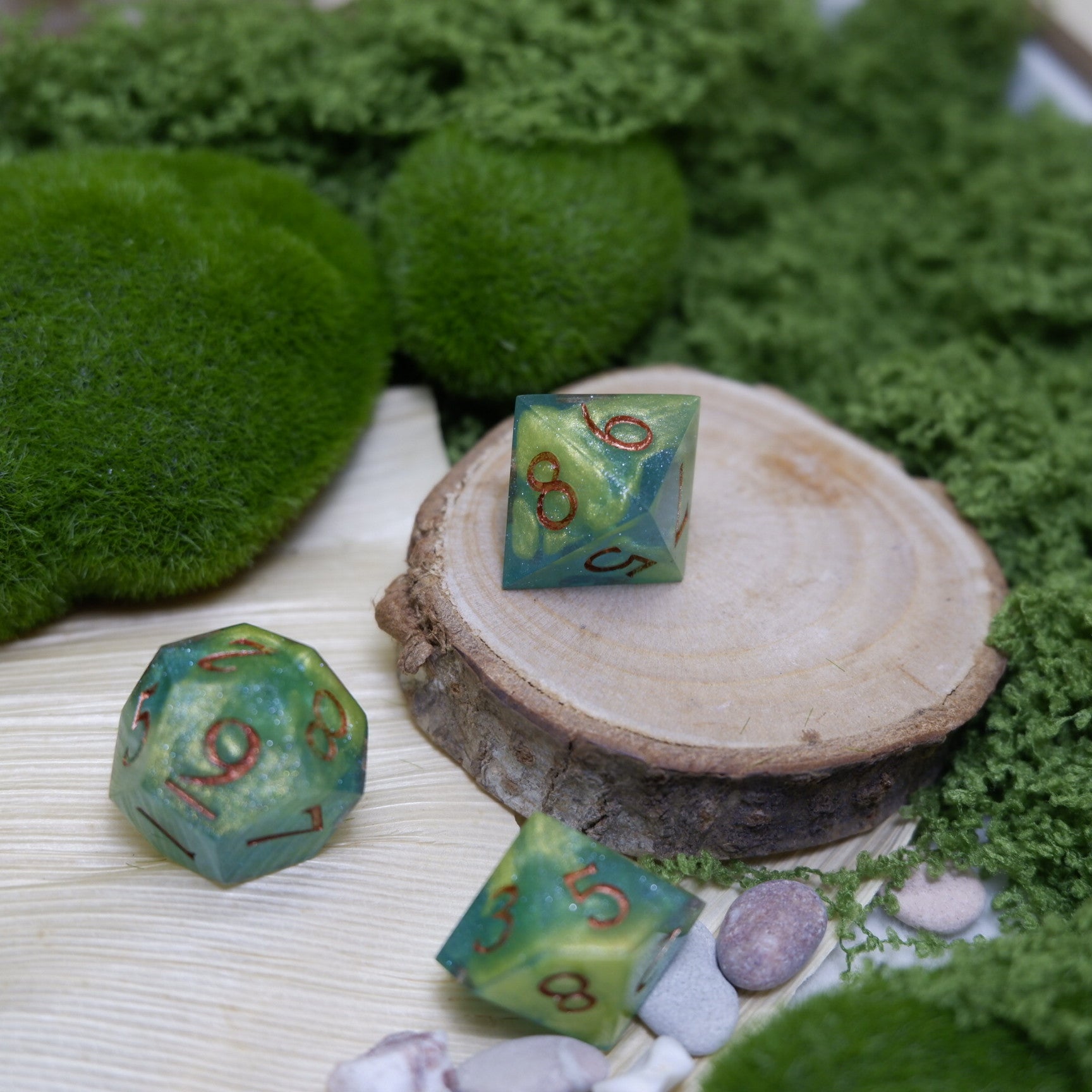 Radiant Grove Artisan Dice Set