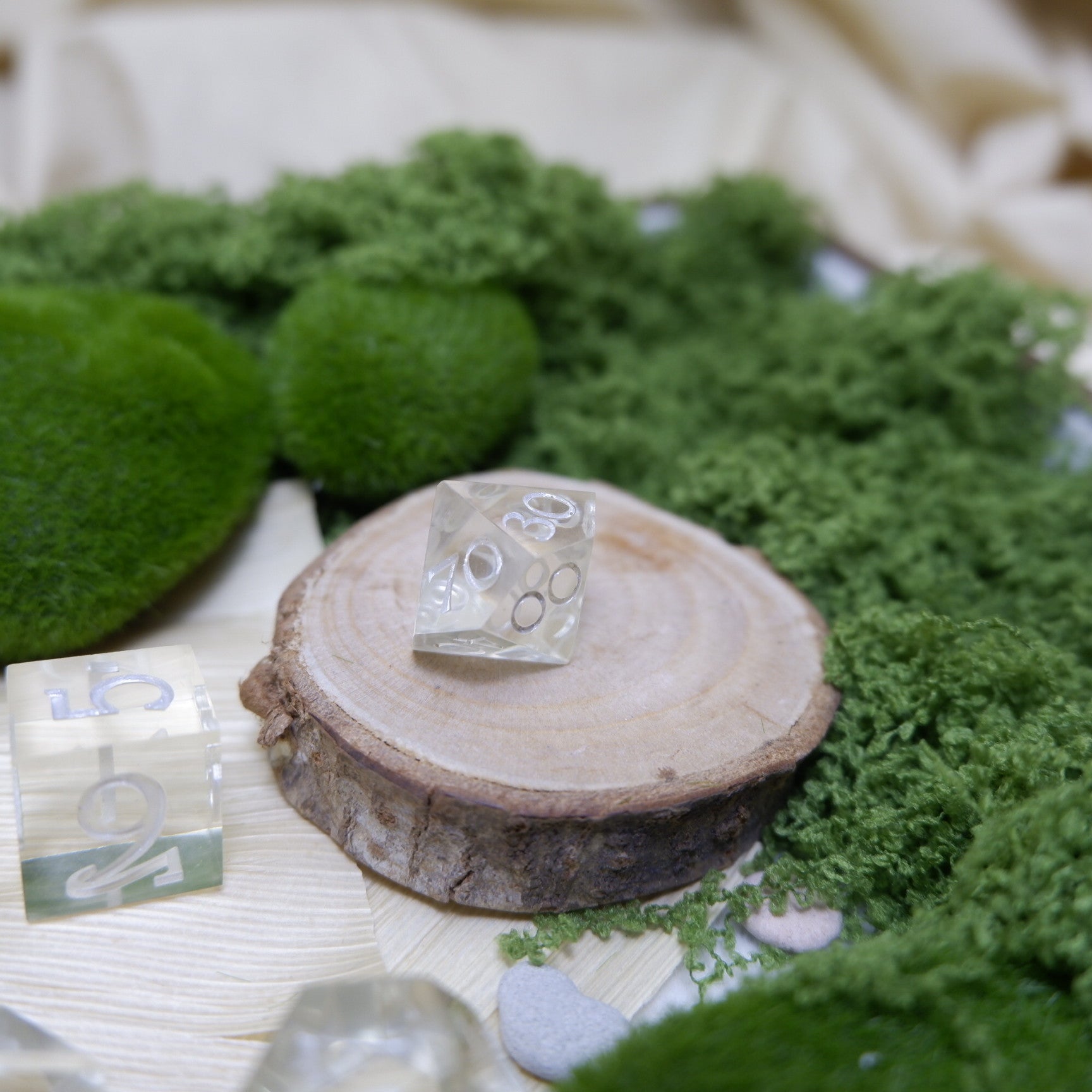 Pristine Silver Artisan Dice Set