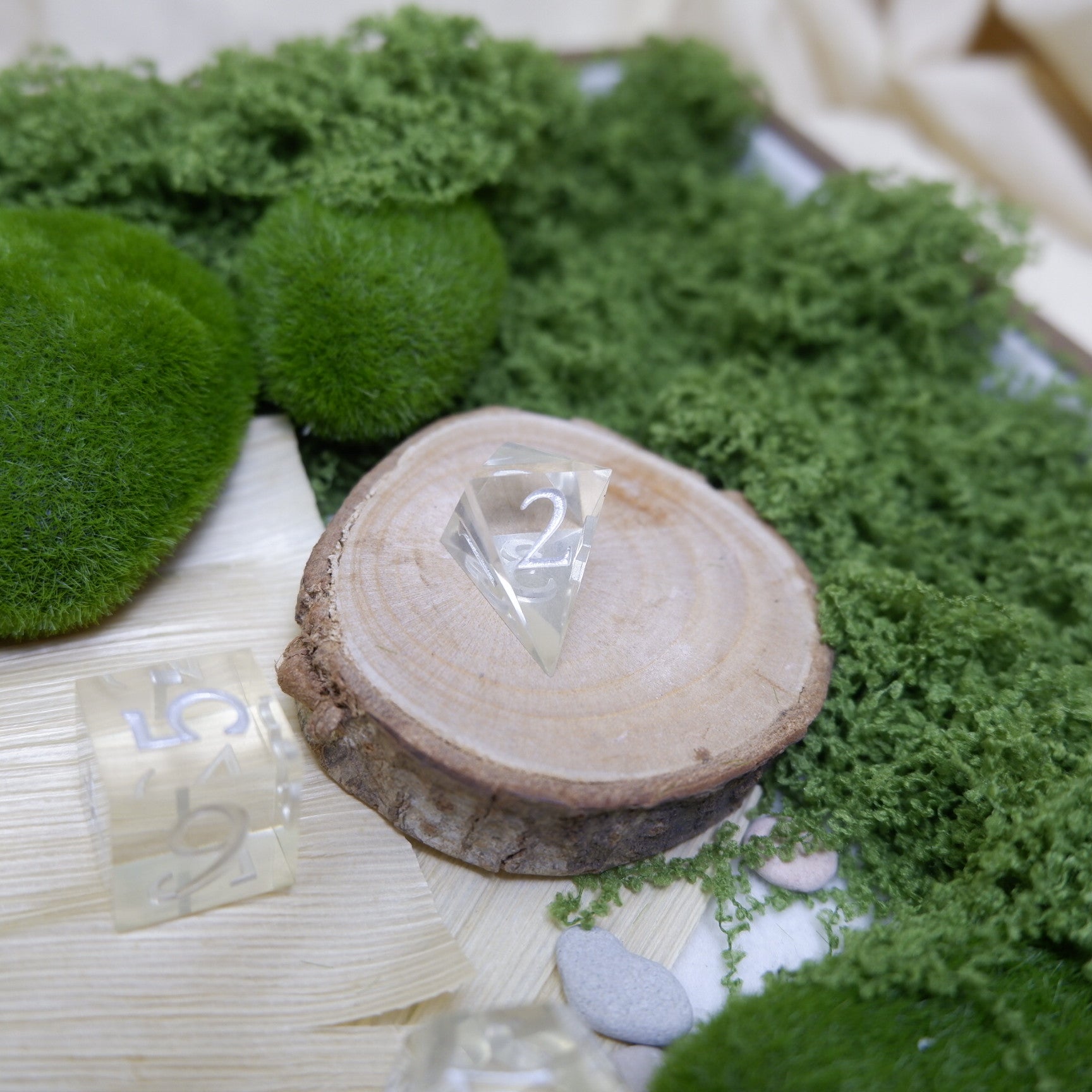 Pristine Silver Artisan Dice Set