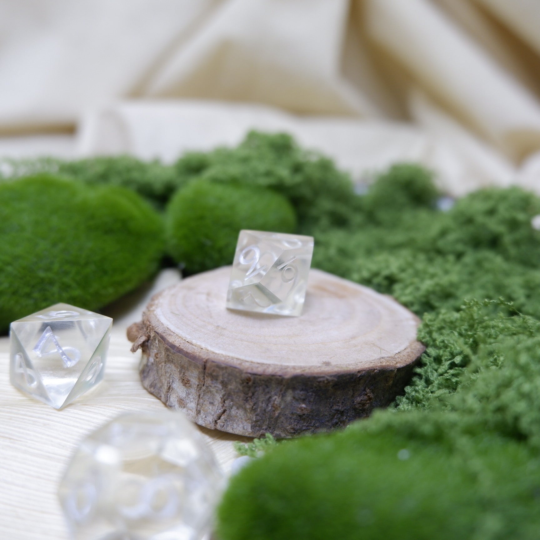 Pristine Silver Artisan Dice Set