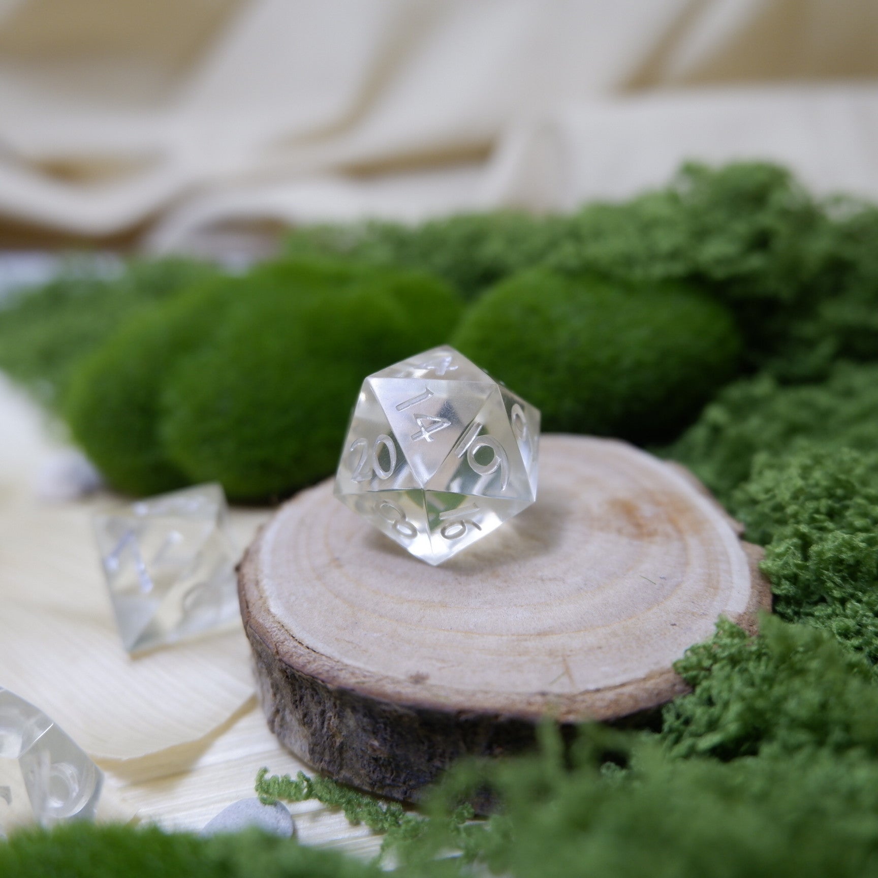 Pristine Silver Artisan Dice Set