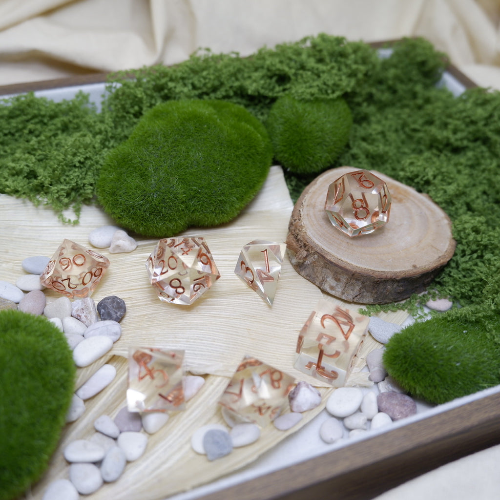 Pristine Copper Artisan Dice Set