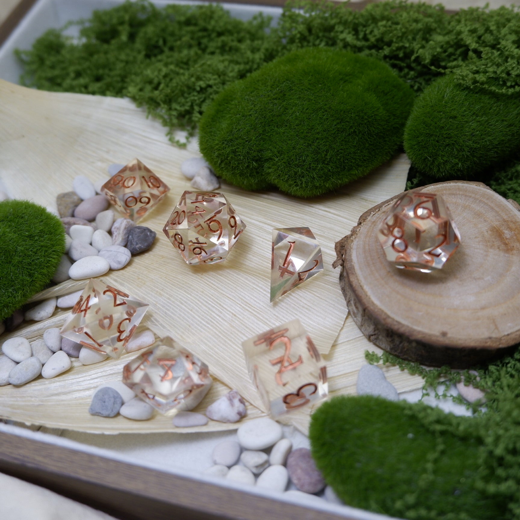 Pristine Copper Artisan Dice Set