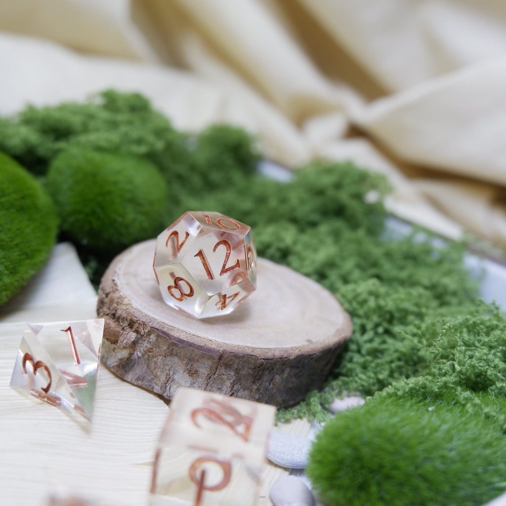 Pristine Copper Artisan Dice Set