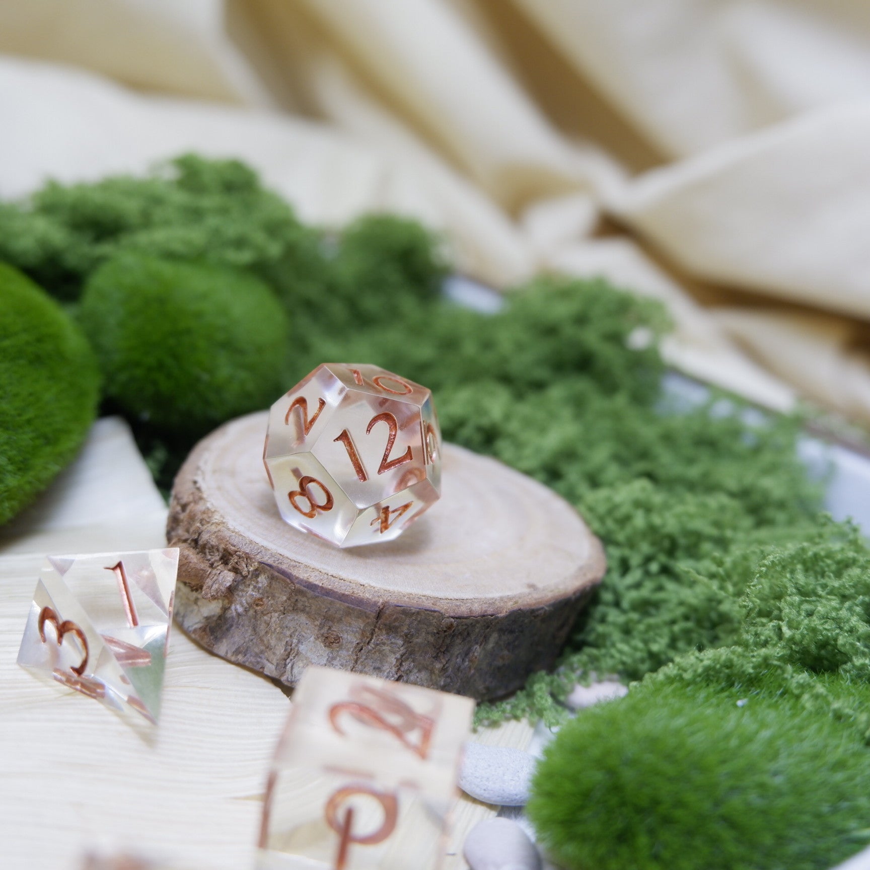 Pristine Copper Artisan Dice Set