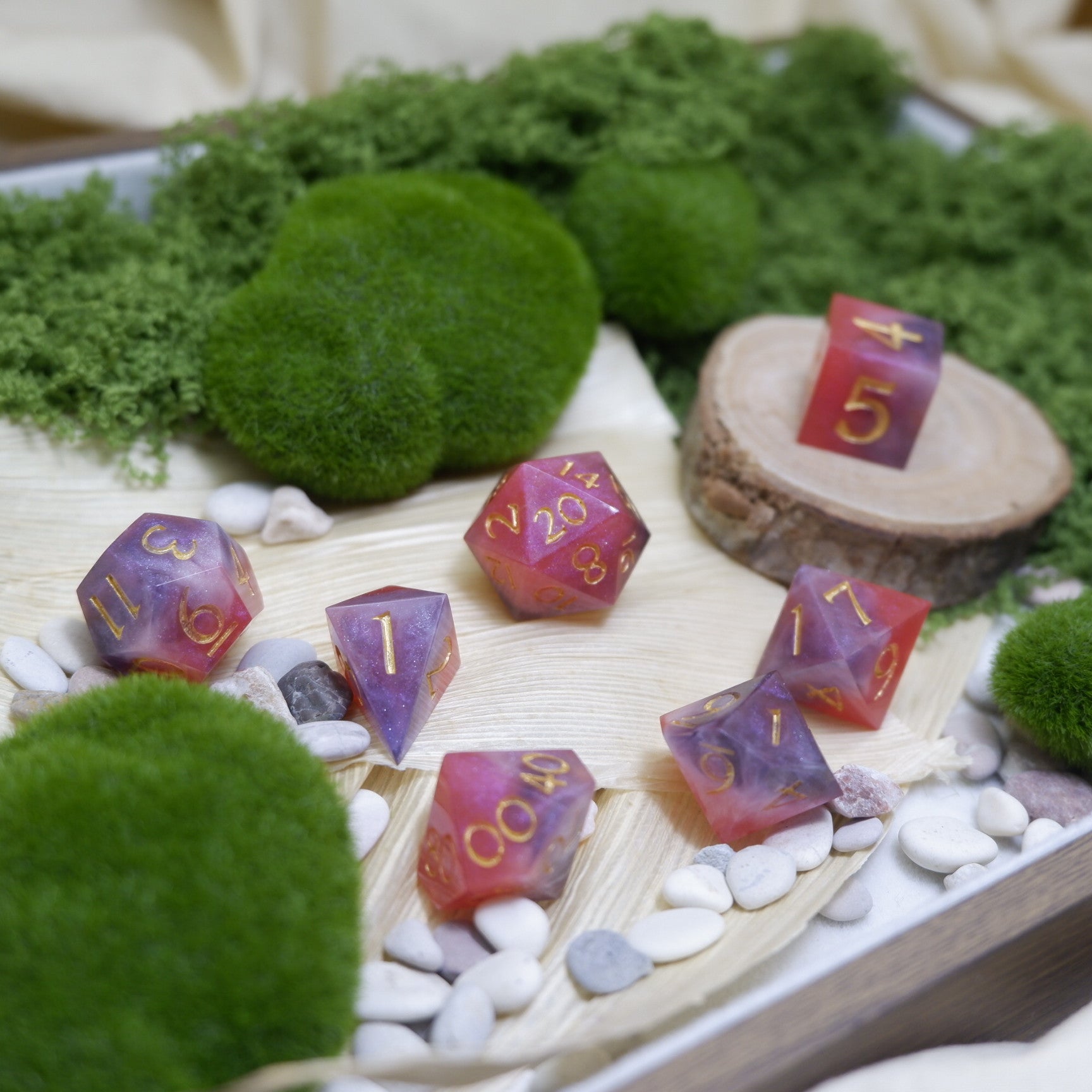 Pink Venom Artisan Dice Set