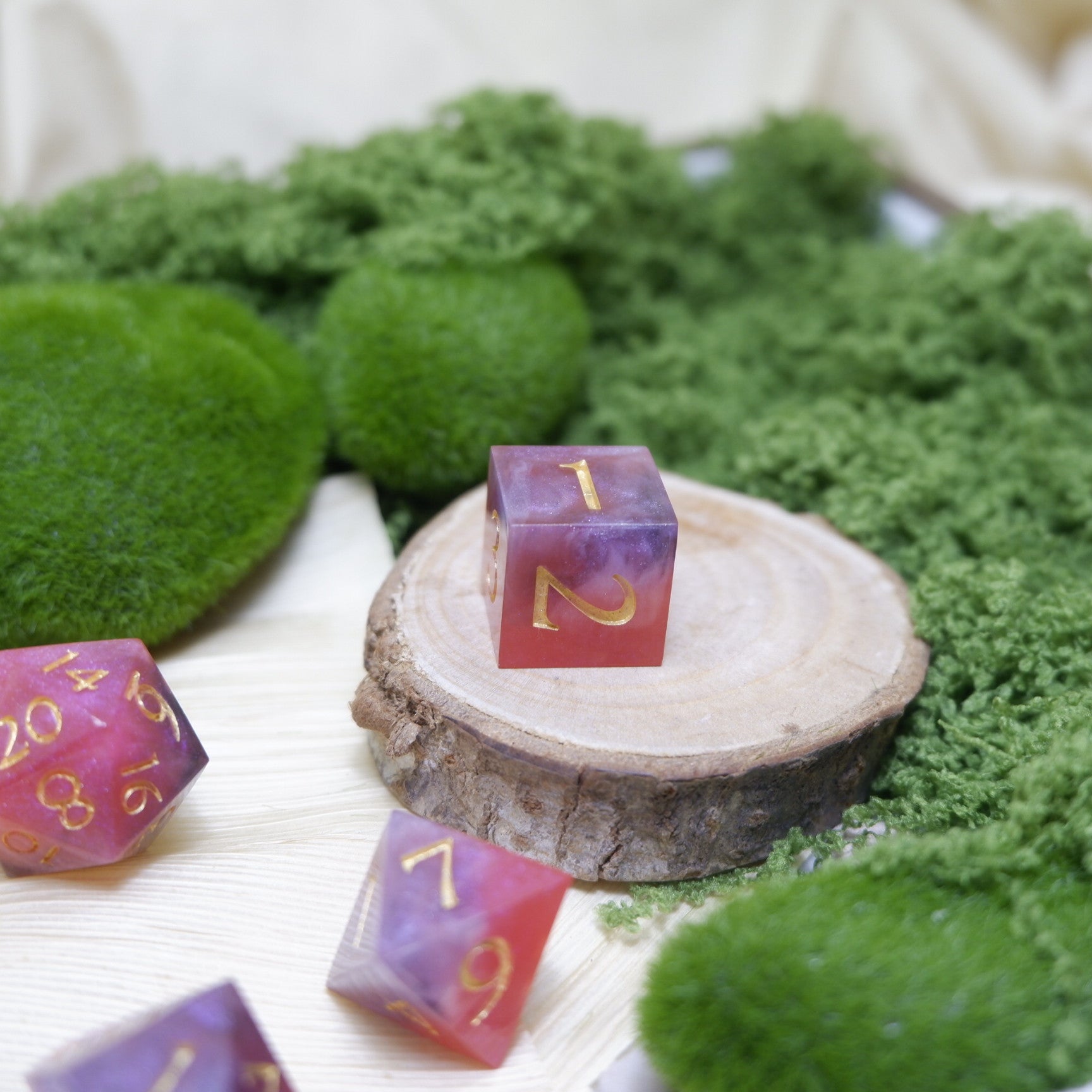 Pink Venom Artisan Dice Set