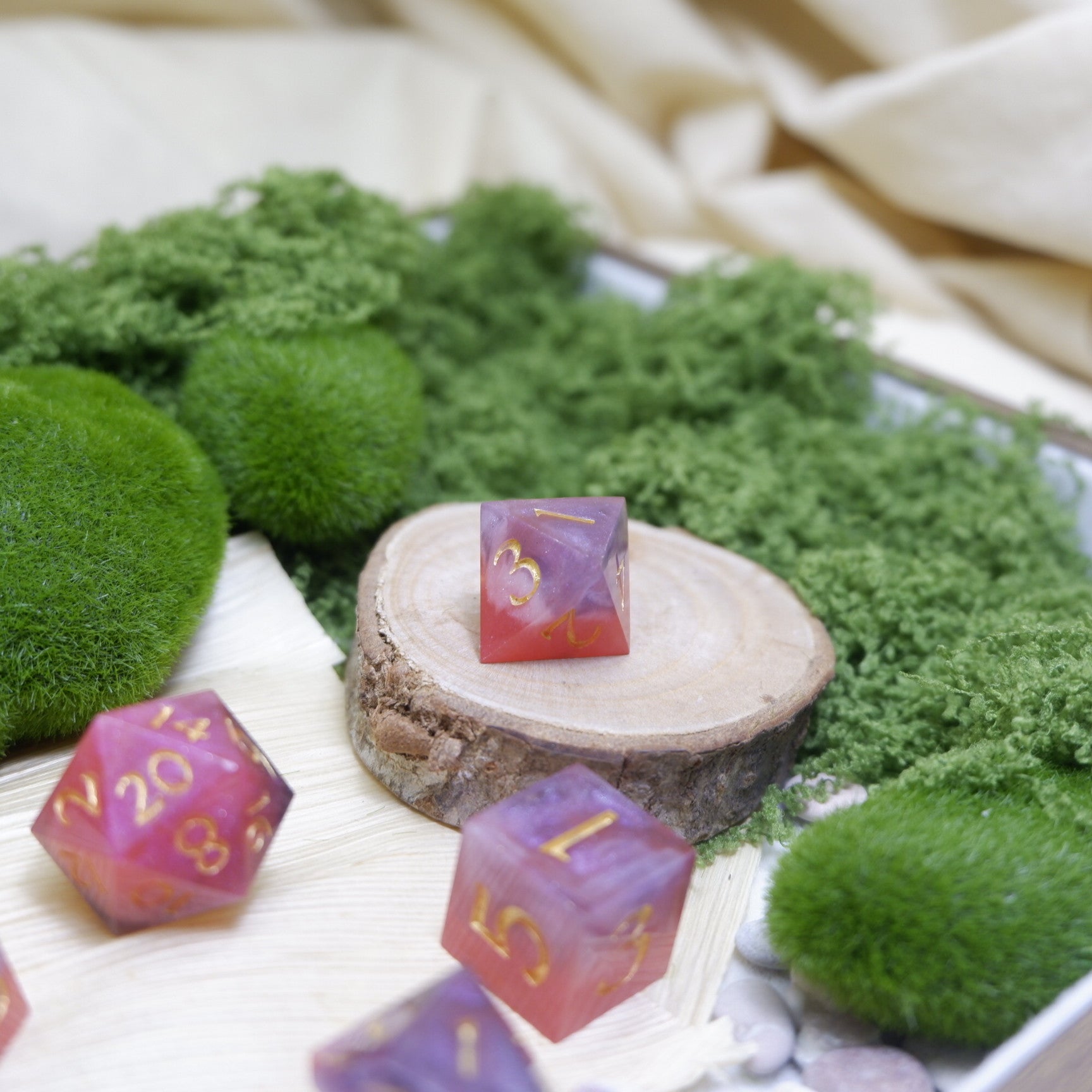 Pink Venom Artisan Dice Set