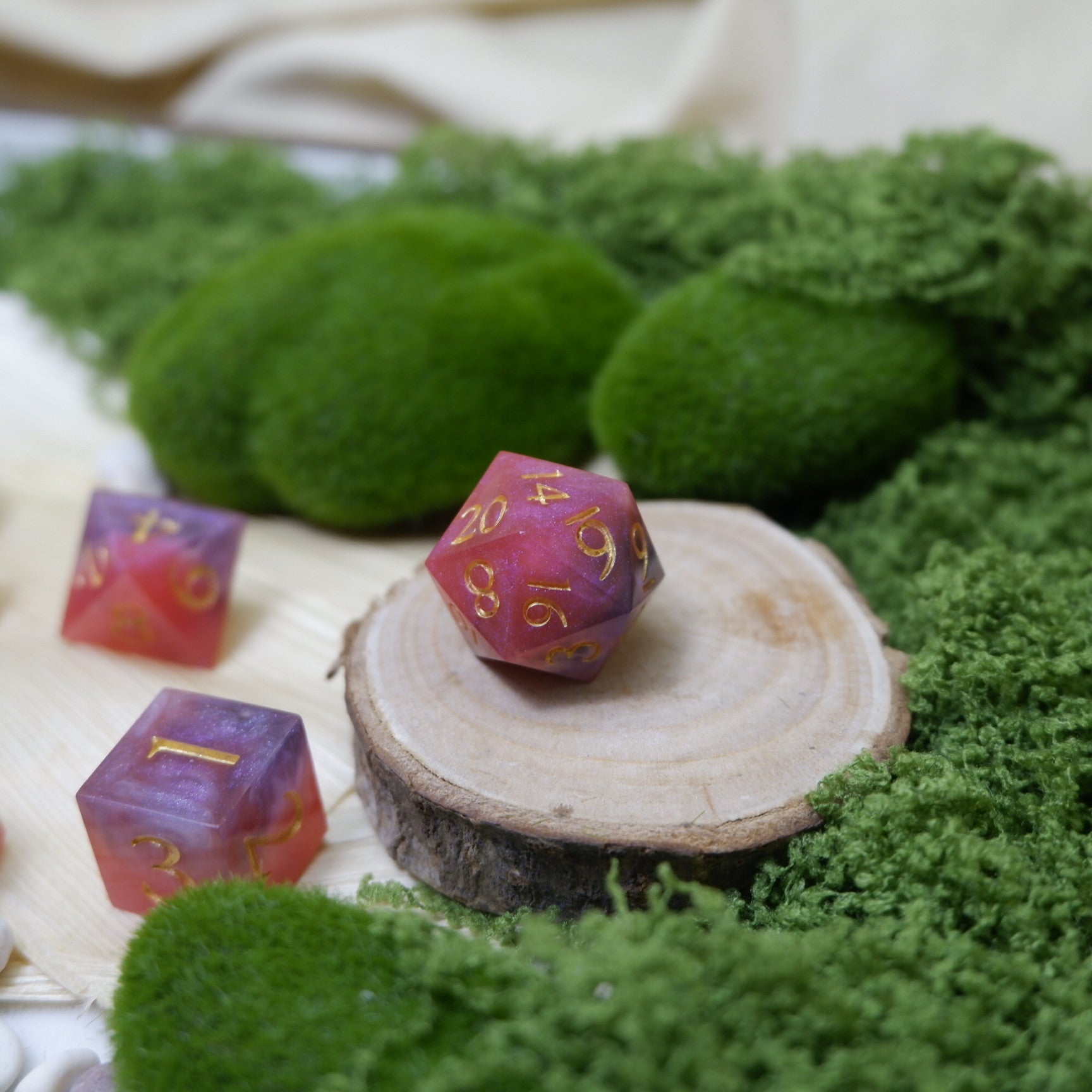 Pink Venom Artisan Dice Set