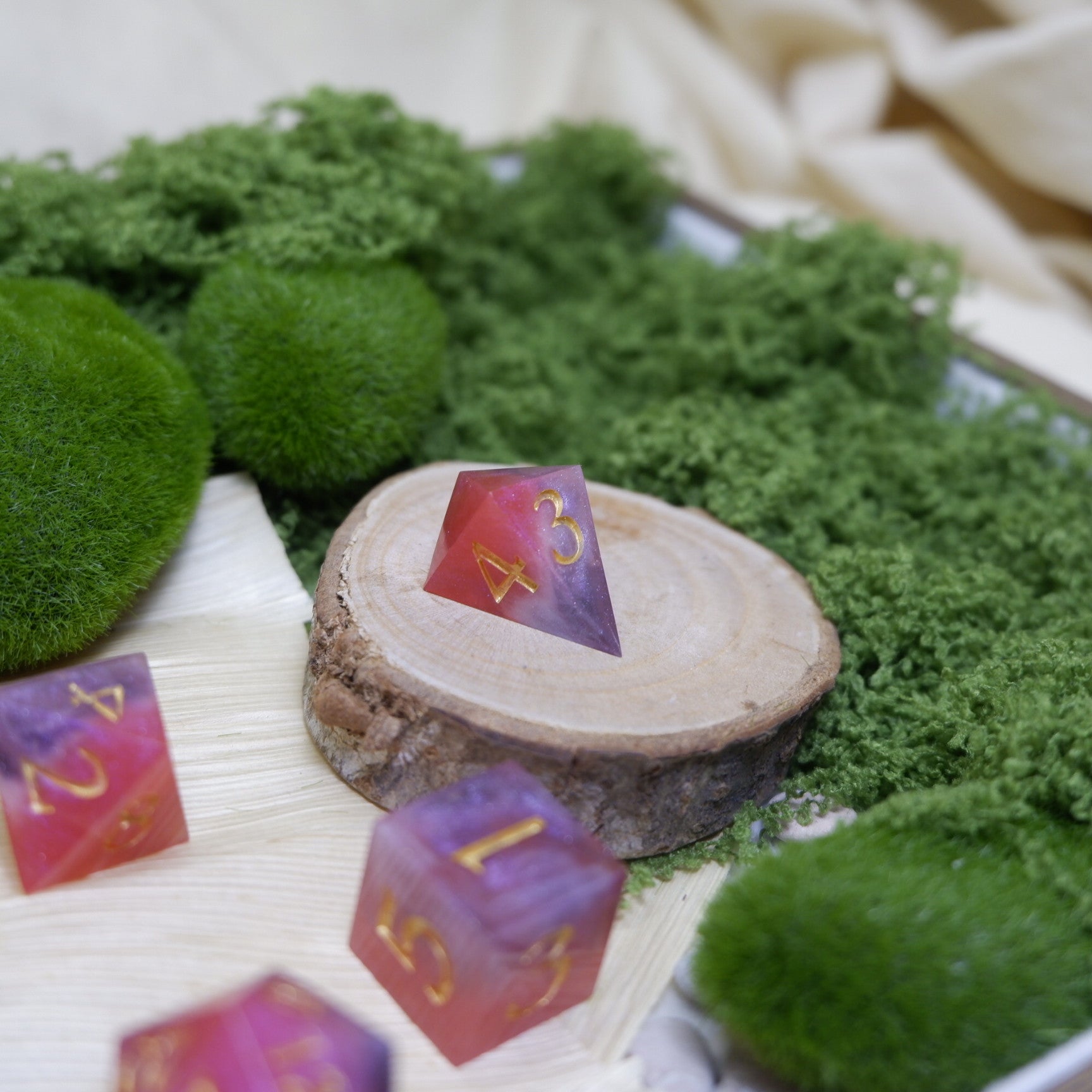 Pink Venom Artisan Dice Set