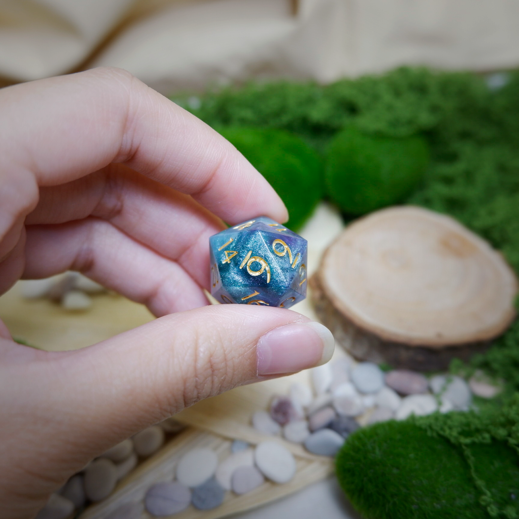 D20 Single Dice Darkforest Veil